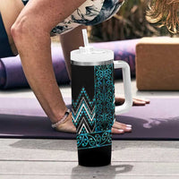 Paua Shell Aotearoa Mangopare Kowhaiwhai and Niho Taniwha Tumbler With Handle Maori New Zealand