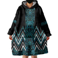 Paua Shell Aotearoa Mangopare Kowhaiwhai and Niho Taniwha Wearable Blanket Hoodie Maori New Zealand