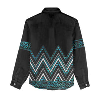 Paua Shell Aotearoa Mangopare Kowhaiwhai and Niho Taniwha Women Casual Shirt Maori New Zealand