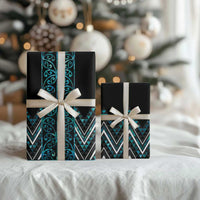 Paua Shell Aotearoa Mangopare Kowhaiwhai and Niho Taniwha Wrapping Paper Maori New Zealand - Polynesian Pride