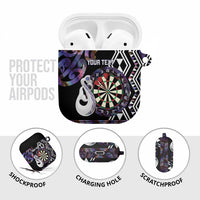 Personalised New Zealand Darts AirPods Case Ngutukaka Manaia Taniko Luxury Purple - Polynesian Pride