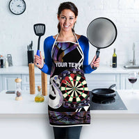 Personalised New Zealand Darts Apron Ngutukaka Manaia Taniko Luxury Purple - Polynesian Pride