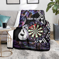 Personalised New Zealand Darts Blanket Ngutukaka Manaia Taniko Luxury Purple - Polynesian Pride