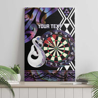 Personalised New Zealand Darts Canvas Wall Art Ngutukaka Manaia Taniko Luxury Purple - Polynesian Pride