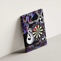 Personalised New Zealand Darts Canvas Wall Art Ngutukaka Manaia Taniko Luxury Purple - Polynesian Pride