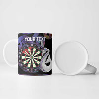 Personalised New Zealand Darts Ceramic Mug Ngutukaka Manaia Taniko Luxury Purple - Polynesian Pride