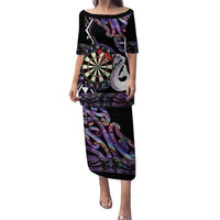 Personalised New Zealand Darts Puletasi Ngutukaka Manaia Taniko Luxury Purple - Polynesian Pride