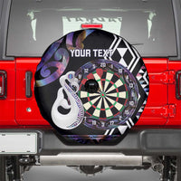 Personalised New Zealand Darts Spare Tire Cover Ngutukaka Manaia Taniko Luxury Purple - Polynesian Pride