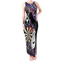 Personalised New Zealand Darts Tank Maxi Dress Ngutukaka Manaia Taniko Luxury Purple - Polynesian Pride