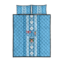 Fiji Day 1970 Quilt Bed Set For Fiji Ever Fiji Tapa Pattern Blue LT14 - Polynesian Pride