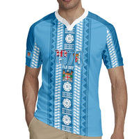 Fiji Day 1970 Rugby Jersey For Fiji Ever Fiji Tapa Pattern Blue LT14 - Polynesian Pride