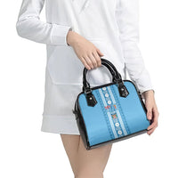 Fiji Day 1970 Shoulder Handbag For Fiji Ever Fiji Tapa Pattern Blue LT14 - Polynesian Pride