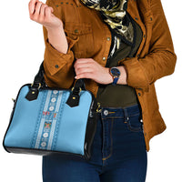 Fiji Day 1970 Shoulder Handbag For Fiji Ever Fiji Tapa Pattern Blue LT14 - Polynesian Pride
