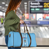 Fiji Day 1970 Travel Bag For Fiji Ever Fiji Tapa Pattern Blue LT14 - Polynesian Pride