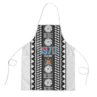Fiji Day 1970 Apron For Fiji Ever Fiji Tapa Pattern White LT14 White - Polynesian Pride