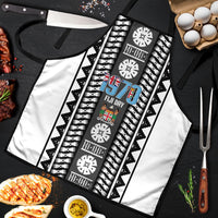 Fiji Day 1970 Apron For Fiji Ever Fiji Tapa Pattern White LT14 White - Polynesian Pride