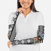 Fiji Day 1970 Arm Sleeves For Fiji Ever Fiji Tapa Pattern White LT14 - Polynesian Pride