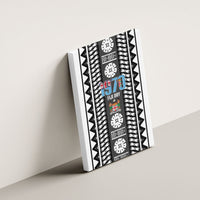 Fiji Day 1970 Canvas Wall Art For Fiji Ever Fiji Tapa Pattern White LT14 - Polynesian Pride