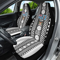Fiji Day 1970 Car Seat Cover For Fiji Ever Fiji Tapa Pattern White LT14 - Polynesian Pride