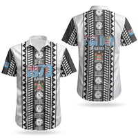 Fiji Day 1970 Couples Matching Off Shoulder Maxi Dress and Hawaiian Shirt For Fiji Ever Fiji Tapa Pattern White LT14 - Polynesian Pride