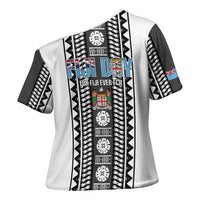 Fiji Day 1970 Cross Shoulder Shirt For Fiji Ever Fiji Tapa Pattern White LT14 - Polynesian Pride