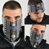 Fiji Day 1970 Neck Gaiter For Fiji Ever Fiji Tapa Pattern White LT14 - Polynesian Pride
