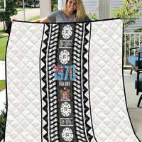 Fiji Day 1970 Quilt For Fiji Ever Fiji Tapa Pattern White LT14 White - Polynesian Pride