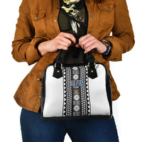 Fiji Day 1970 Shoulder Handbag For Fiji Ever Fiji Tapa Pattern White LT14 - Polynesian Pride