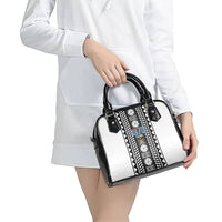 Fiji Day 1970 Shoulder Handbag For Fiji Ever Fiji Tapa Pattern White LT14 - Polynesian Pride