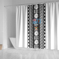 Fiji Day 1970 Shower Curtain For Fiji Ever Fiji Tapa Pattern White LT14 - Polynesian Pride