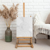 Tonga White Sunday Canvas Wall Art Fakame Tongan Ngatu Turtle LT14 - Polynesian Pride