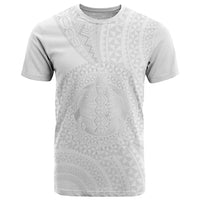 Tonga White Sunday T Shirt Fakame Tongan Ngatu Turtle LT14 White - Polynesian Pride