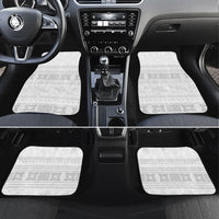 Samoa White Sunday Car Mats Lotu Tamaiti Samoan Siapo Teuila Flowers LT14 Set 4pcs White - Polynesian Pride