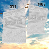 Samoa White Sunday Garden Flag Lotu Tamaiti Samoan Siapo Teuila Flowers LT14 - Polynesian Pride