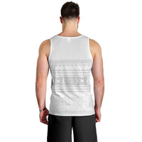 Samoa White Sunday Men Tank Top Lotu Tamaiti Samoan Siapo Teuila Flowers LT14 - Polynesian Pride