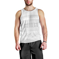 Samoa White Sunday Men Tank Top Lotu Tamaiti Samoan Siapo Teuila Flowers LT14 - Polynesian Pride