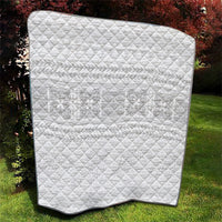 Samoa White Sunday Quilt Lotu Tamaiti Samoan Siapo Teuila Flowers LT14 - Polynesian Pride