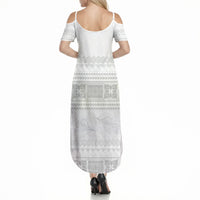 Samoa White Sunday Summer Maxi Dress Lotu Tamaiti Samoan Siapo Teuila Flowers LT14 - Polynesian Pride