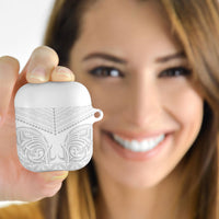 Niue White Sunday AirPods Case Aho Tapu Fanau Hiapo Pattern LT14 - Polynesian Pride