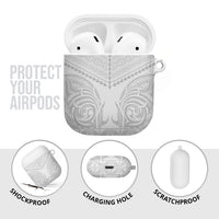 Niue White Sunday AirPods Case Aho Tapu Fanau Hiapo Pattern LT14 - Polynesian Pride