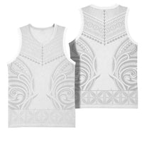 Niue White Sunday Basketball Jersey Aho Tapu Fanau Hiapo Pattern LT14 - Polynesian Pride