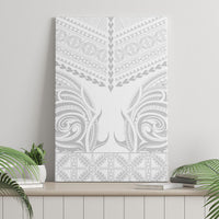 Niue White Sunday Canvas Wall Art Aho Tapu Fanau Hiapo Pattern LT14 - Polynesian Pride