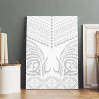 Niue White Sunday Canvas Wall Art Aho Tapu Fanau Hiapo Pattern LT14 - Polynesian Pride