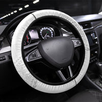 Niue White Sunday Steering Wheel Cover Aho Tapu Fanau Hiapo Pattern LT14 Universal Fit White - Polynesian Pride