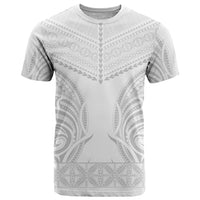 Niue White Sunday T Shirt Aho Tapu Fanau Hiapo Pattern LT14 White - Polynesian Pride