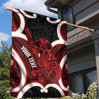 Whero Aotearoa Atua Tumatauenga Personalised Garden Flag Maori God Of War Tiki With Taiaha LT14 - Polynesian Pride