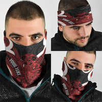 Whero Aotearoa Atua Tumatauenga Personalised Neck Gaiter Maori God Of War Tiki With Taiaha LT14 - Polynesian Pride