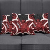 Whero Aotearoa Atua Tumatauenga Personalised Pillow Cover Maori God Of War Tiki With Taiaha LT14 - Polynesian Pride