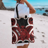 Whero Aotearoa Atua Tumatauenga Personalised Tote Bag Maori God Of War Tiki With Taiaha LT14 - Polynesian Pride