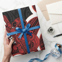 Whero Aotearoa Atua Tumatauenga Personalised Wrapping Paper Maori God Of War Tiki With Taiaha LT14 - Polynesian Pride